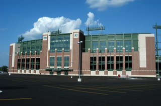 Preparations are underway at Lambeau Field for Saturday's historic soccer  match