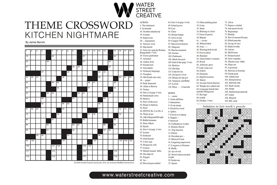 Crossword: Week of Aug. 6, 2020 - Shepherd Express