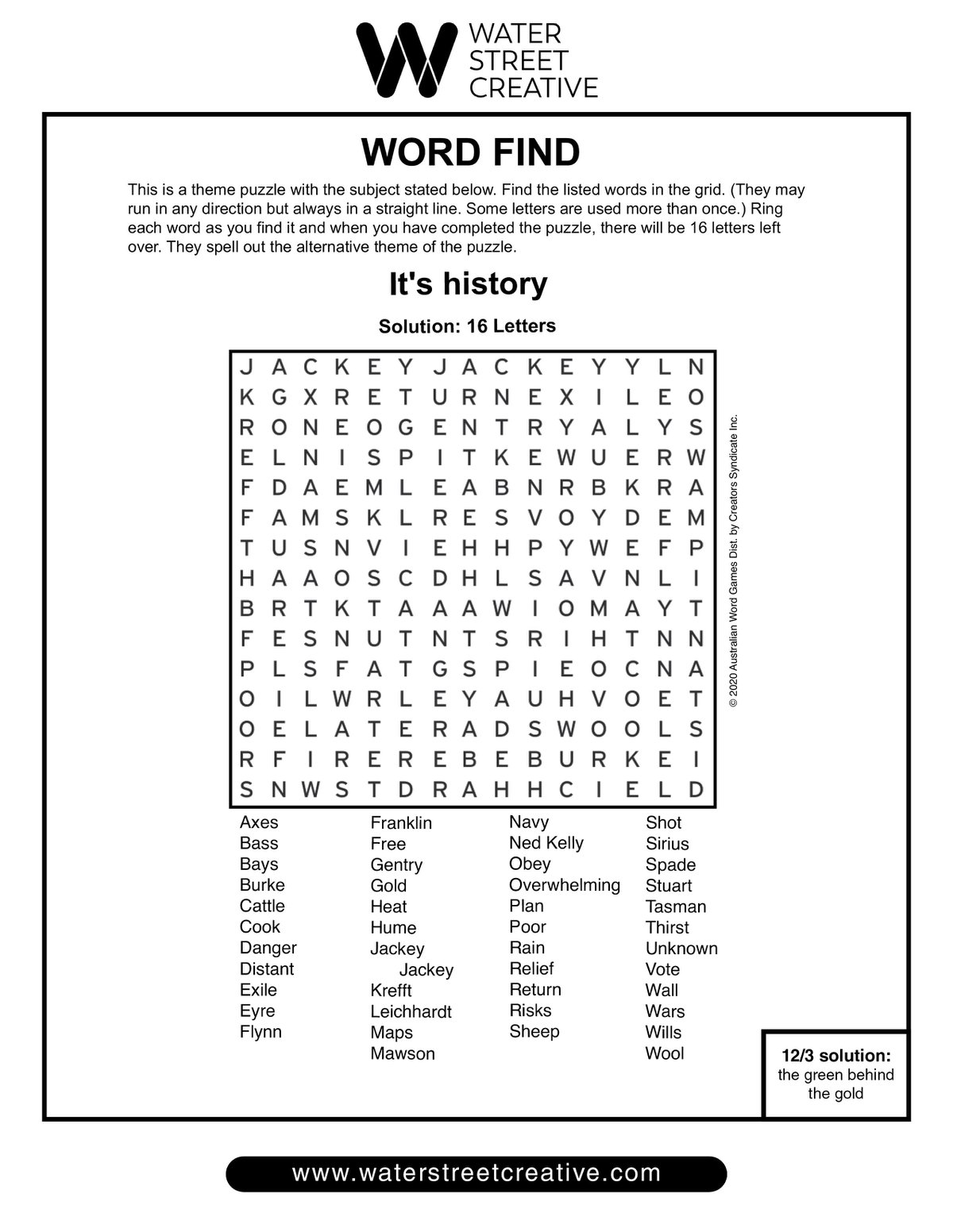 Word Find Week Of Dec 10 Shepherd Express