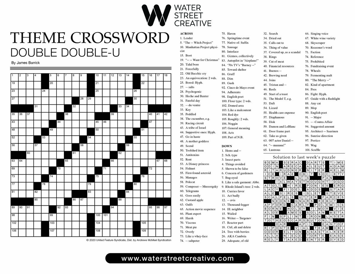 Crossword: Week of March 18 2021 Shepherd Express
