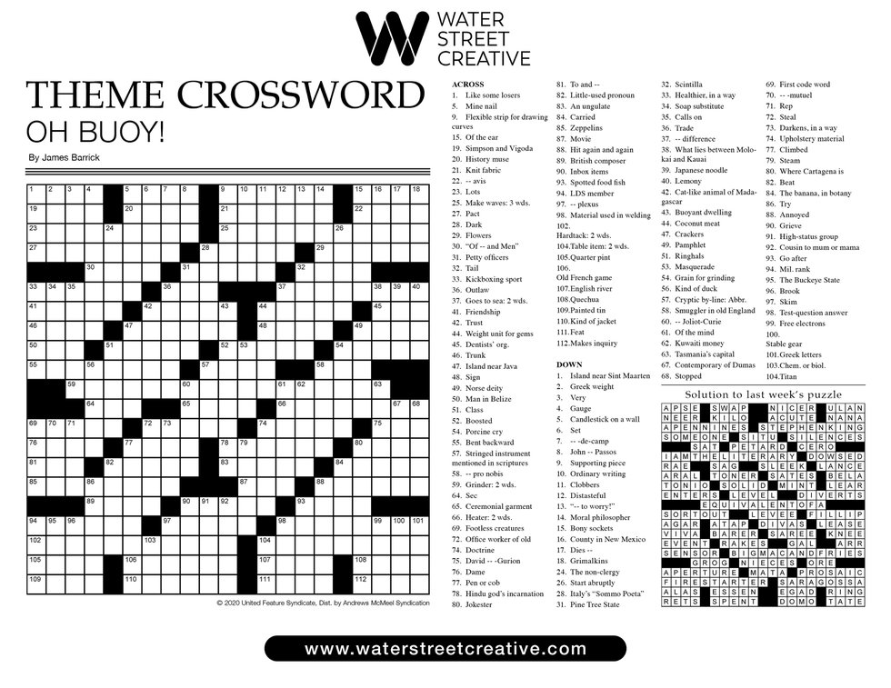 Crossword Week Of April 15 21 Shepherd Express