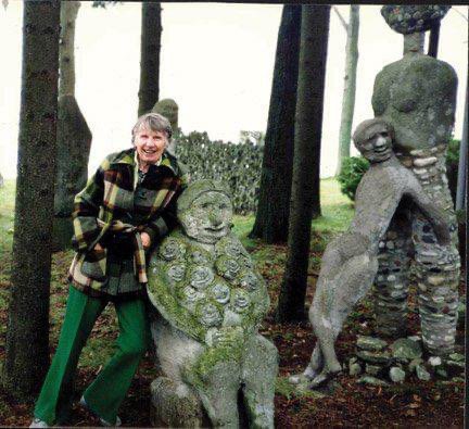 Mary Nohl with sculptures