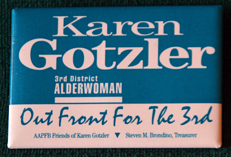 Karen Gotzler campaign button 1996