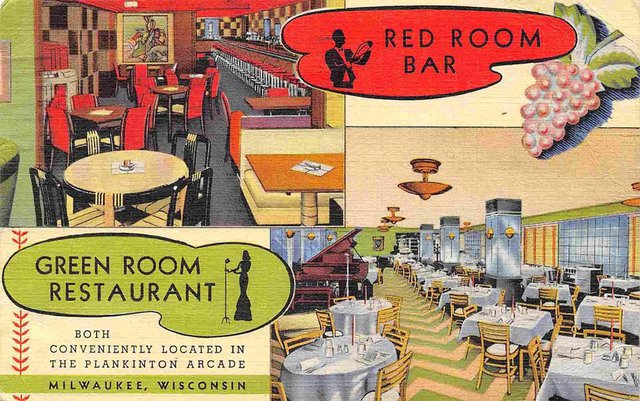Red Room Bar and Green Room Restaurant postcard