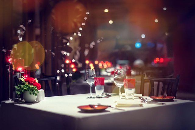Holiday dining restaurant table