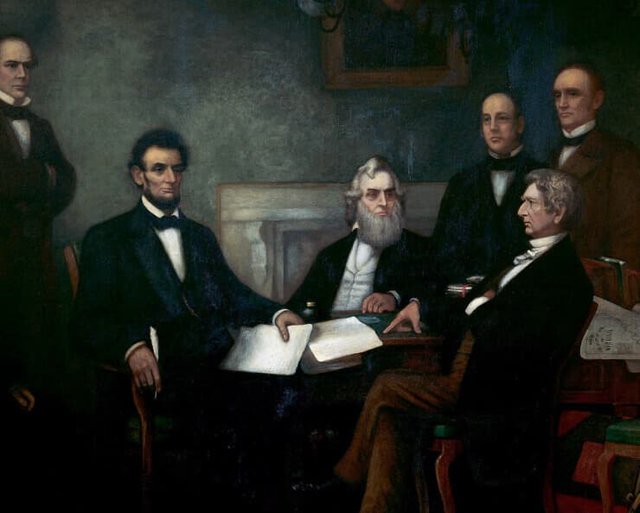Lincoln with cabinet painting