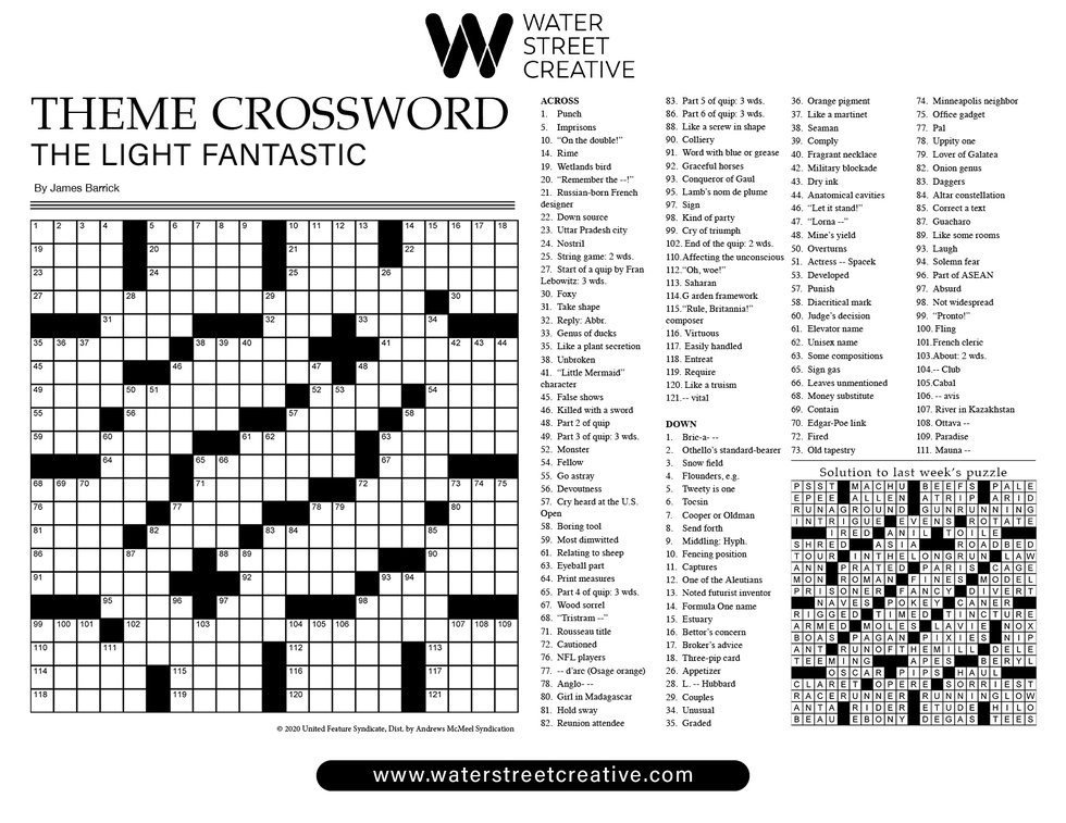 Crossword: Week Of Jan. 27, 2022 - Shepherd Express