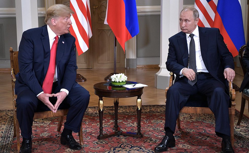 Donald Trump and Vladimir Putin - Helsinki 2018