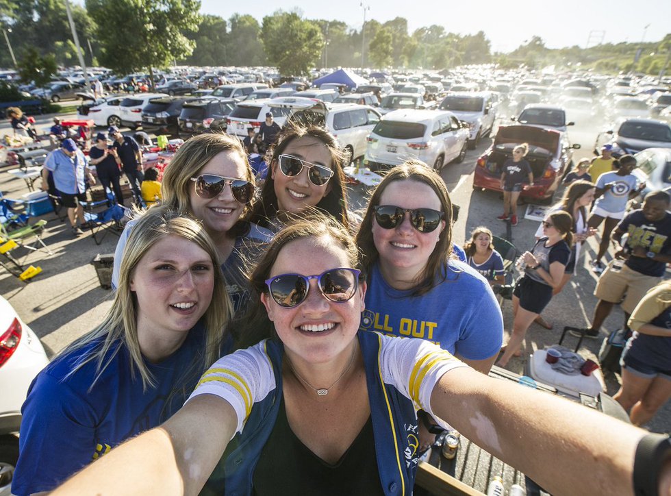 Brewers game tailgating selfie