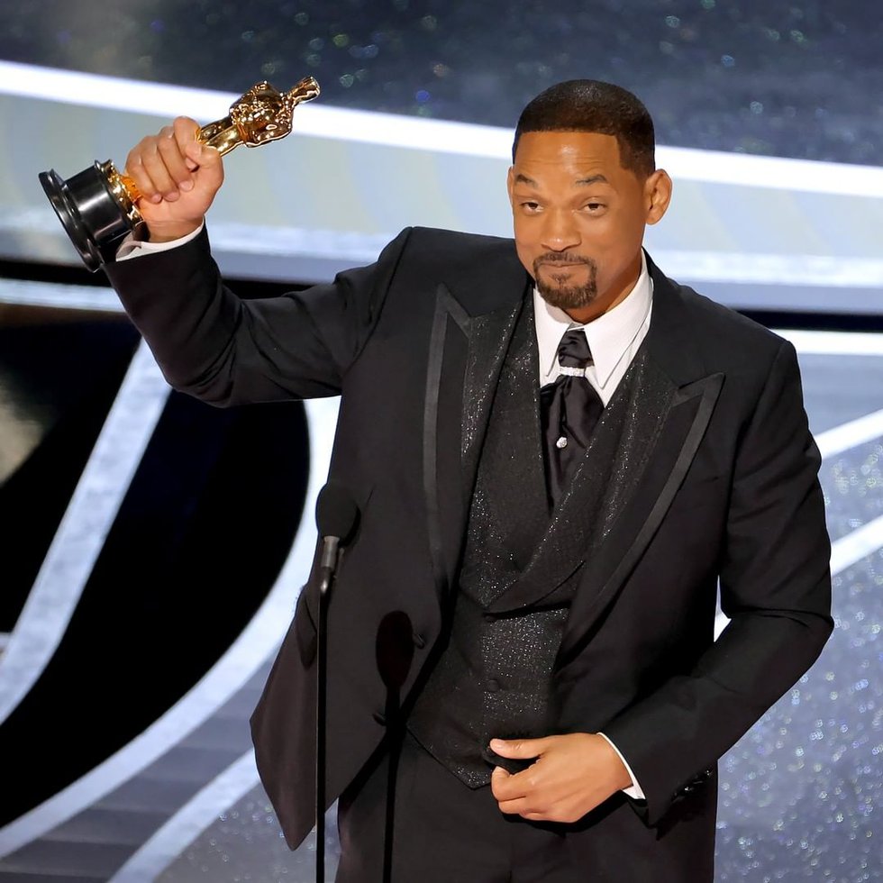 Will Smith with Oscar statue