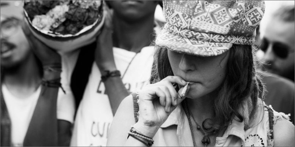 1960s hippies smoking pot