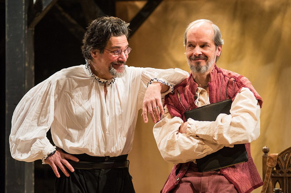 David Cecsarini and Mark Ulrich in Next Act Theatre "Equivocation"