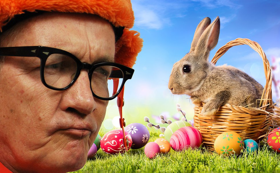 Art Kumbalek with Easter bunny