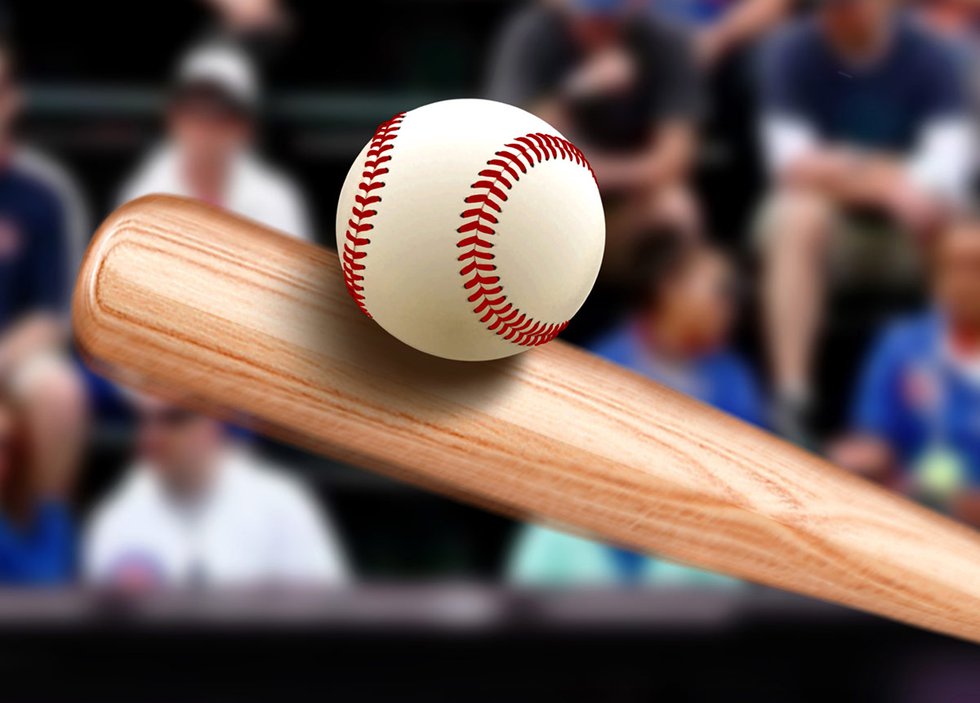 Baseball bat hitting ball