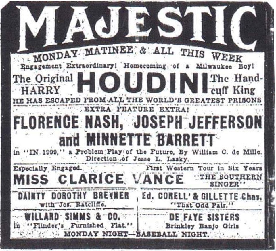 Milwaukee: The Tipping Point in Harry Houdini’s Life - Shepherd Express