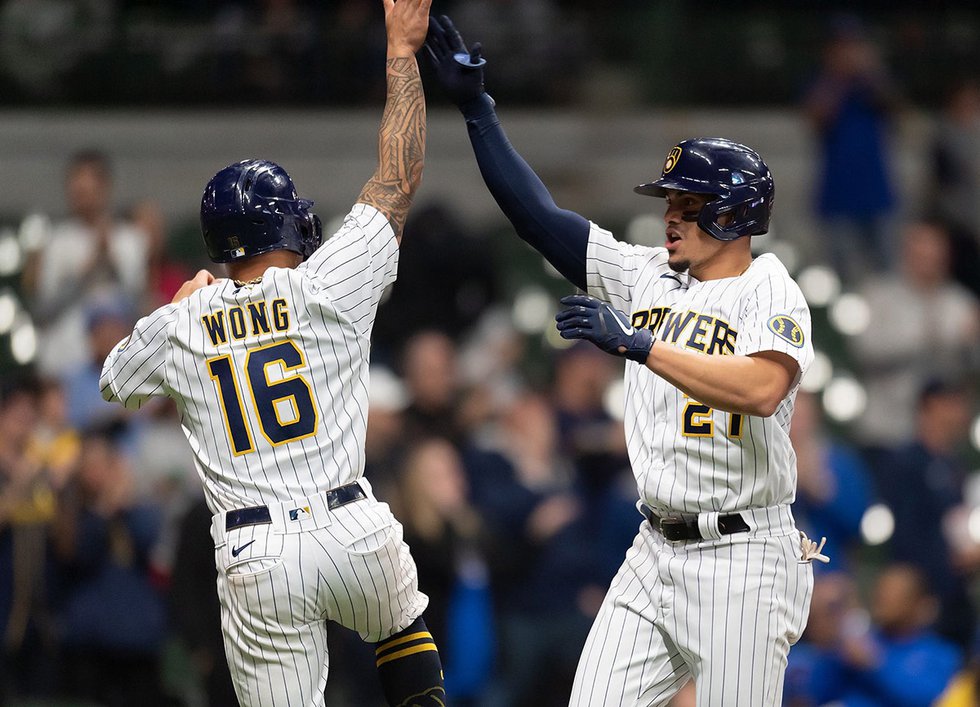 Brewers Kolten Wong and Willy Adames - April 29, 2022