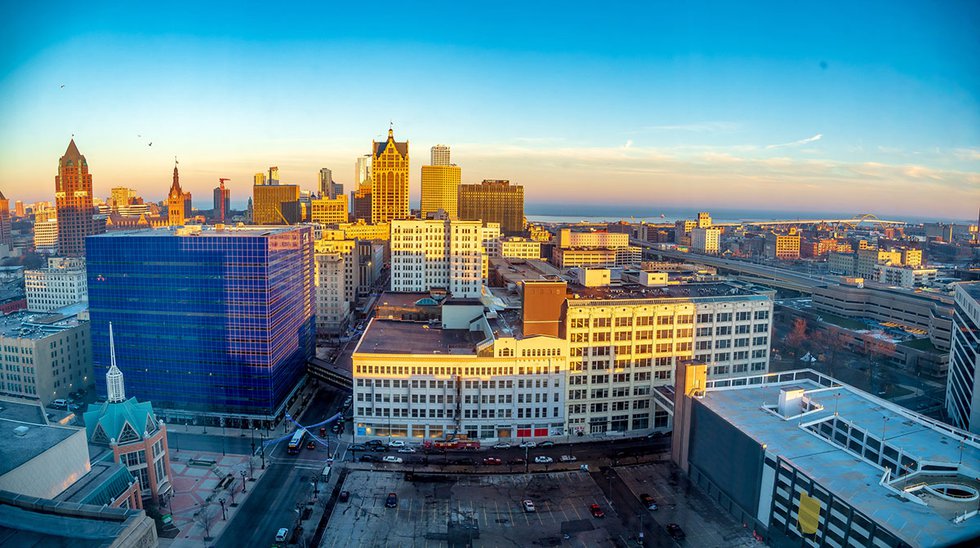 Milwaukee downtown panorama