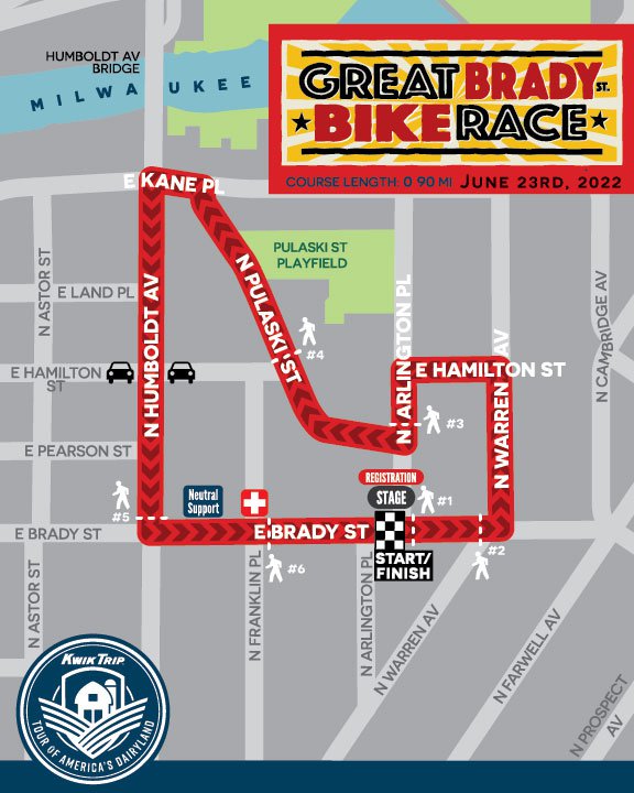 Brady Street Bike Race map 2022