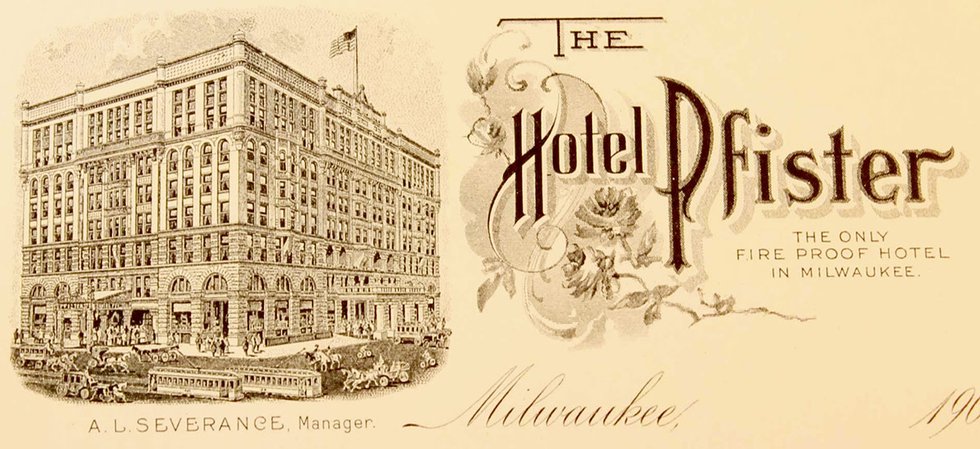 Hotel Pfister vintage ad