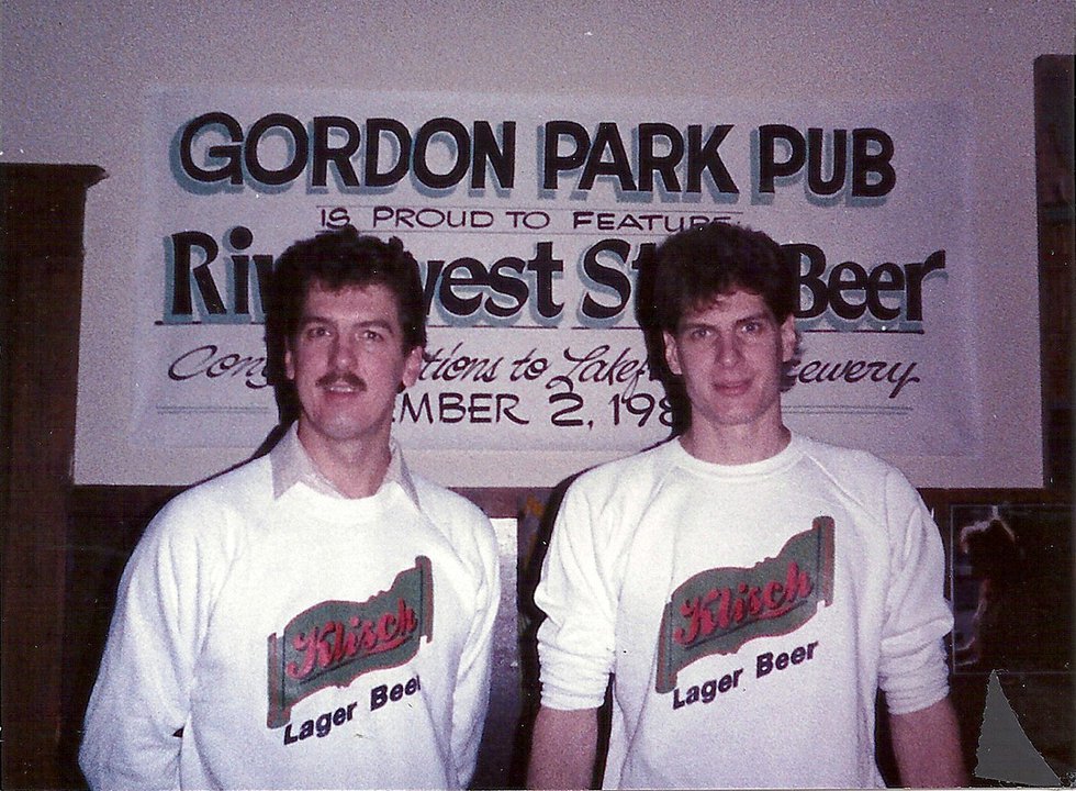 Jim and Russ Klisch at Gordon Park Pub, 1980s