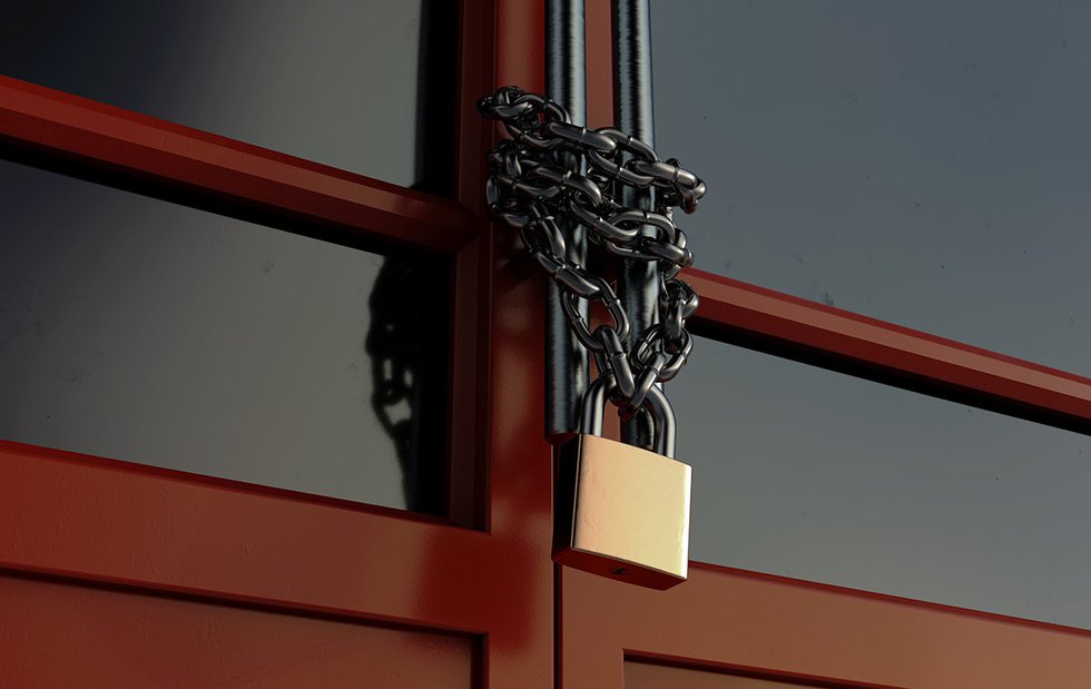 Chained locked door
