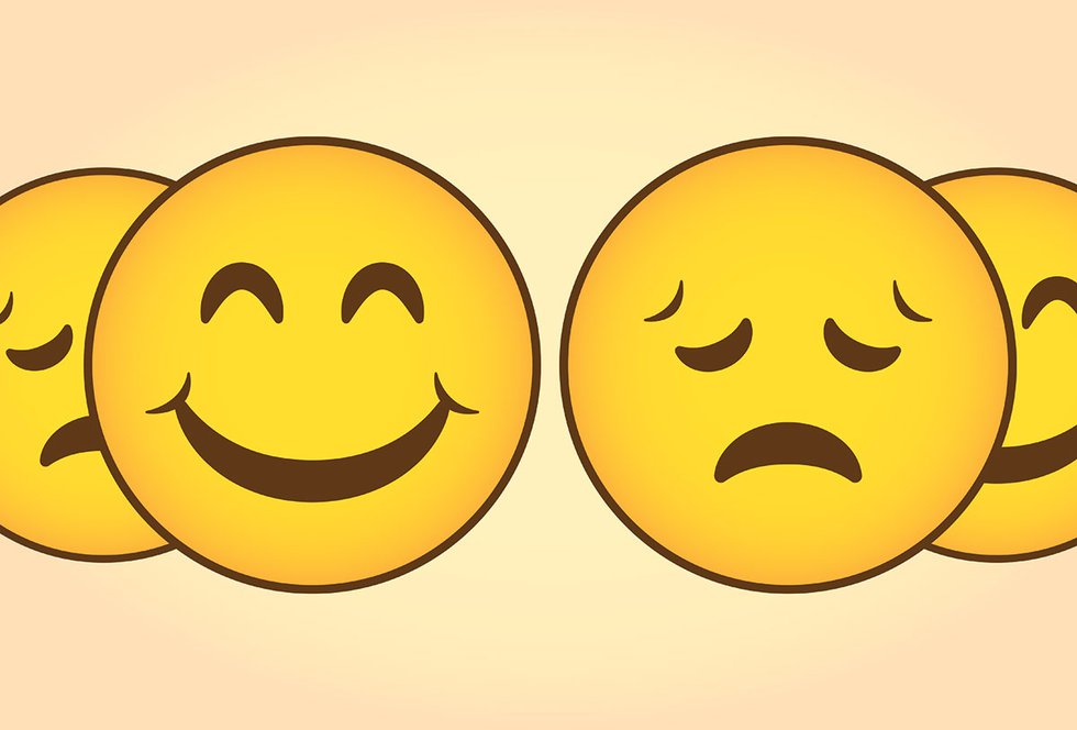 Smiling and frowning face icons