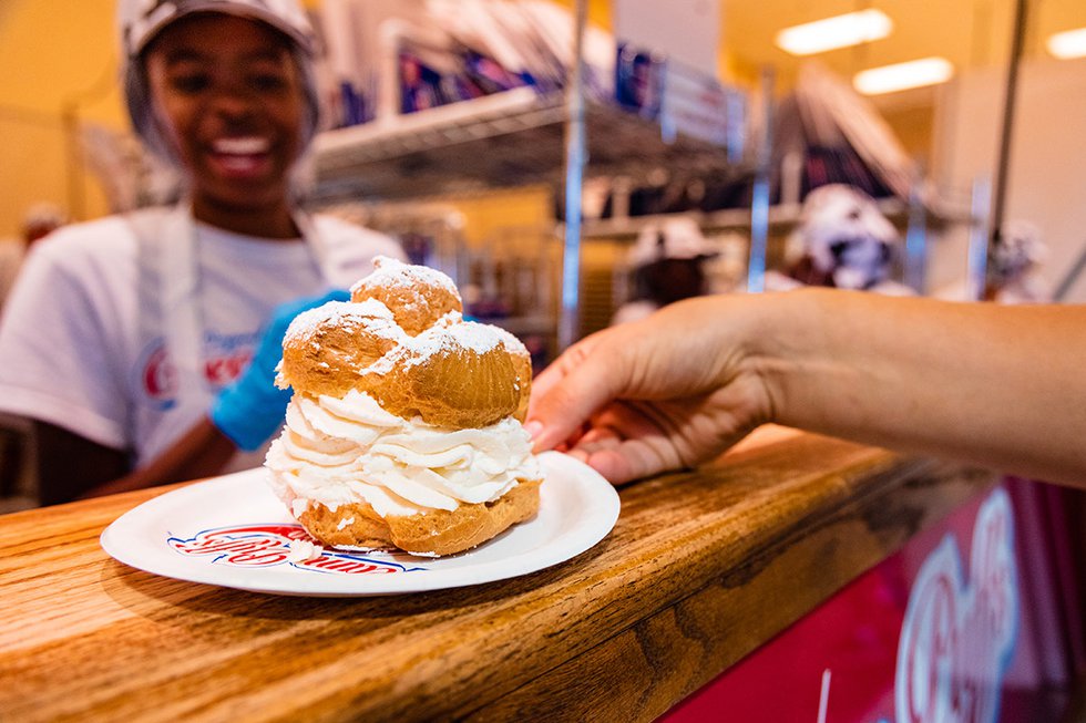 Cream puff at the Wisconsin State Fair
