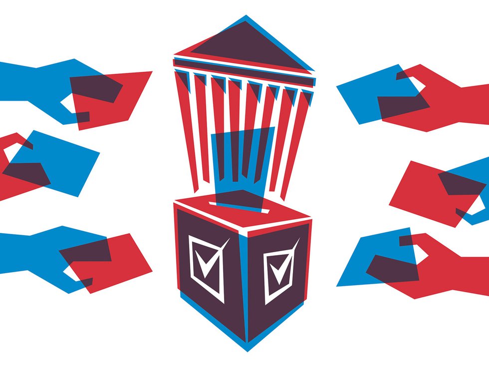 Supreme Court ballot box illustration