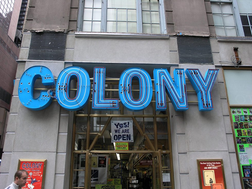 Colony Records sign