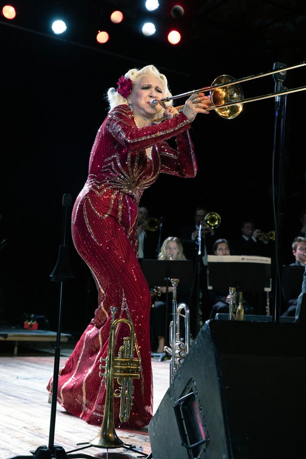 Gunhild Carling on the trombone