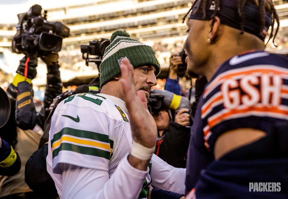 Aaron Rodgers and Justin Fields Dec. 4, 2022