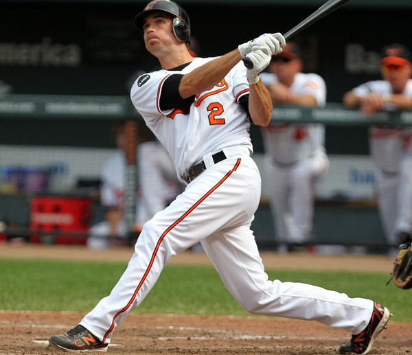 J.J. Hardy batting with the Orioles