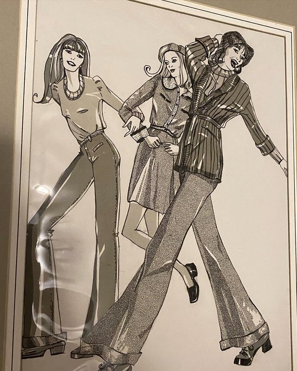 Bellbottoms fashion illustration by Barbara Budish