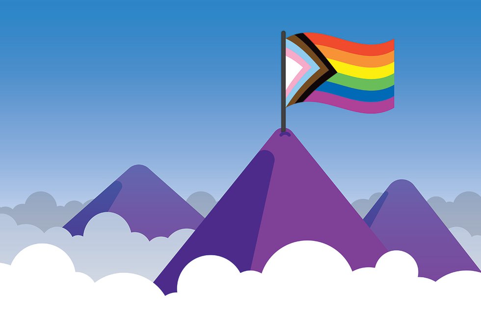 Mountains with Pride flag