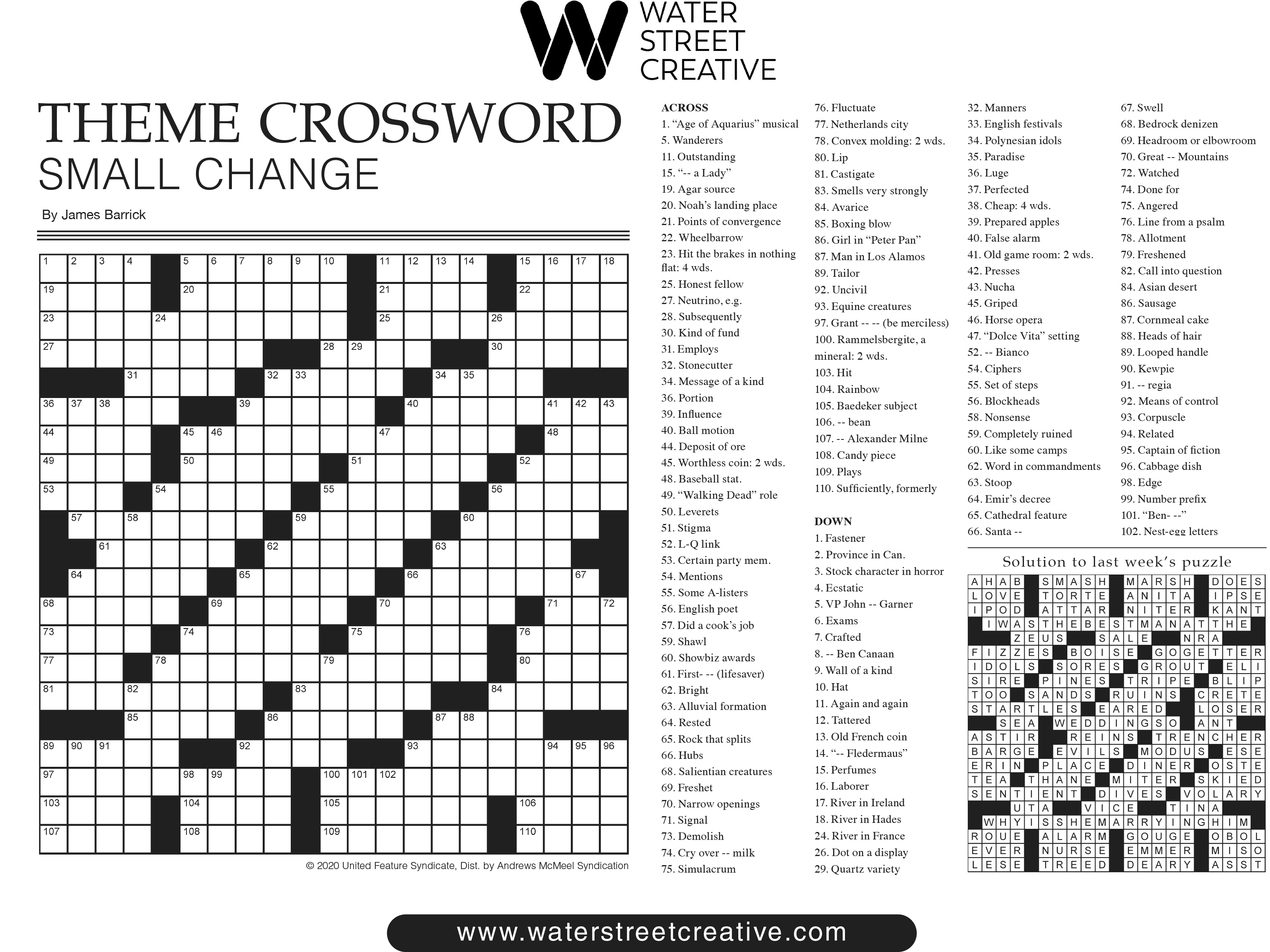 Puzzles: Printable Crossword - Issue: May 19, 2023