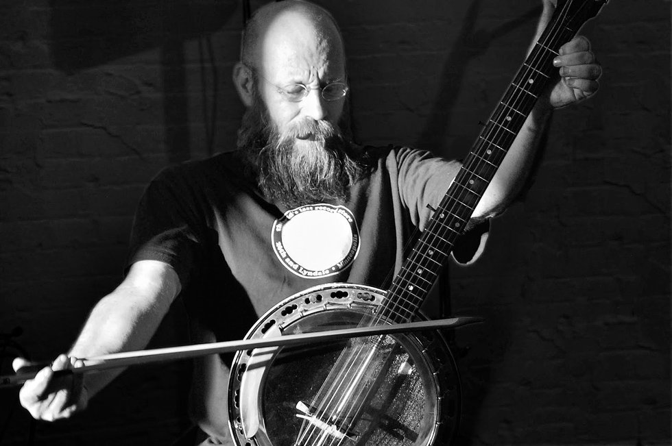 Paul Metzger with his modified banjo