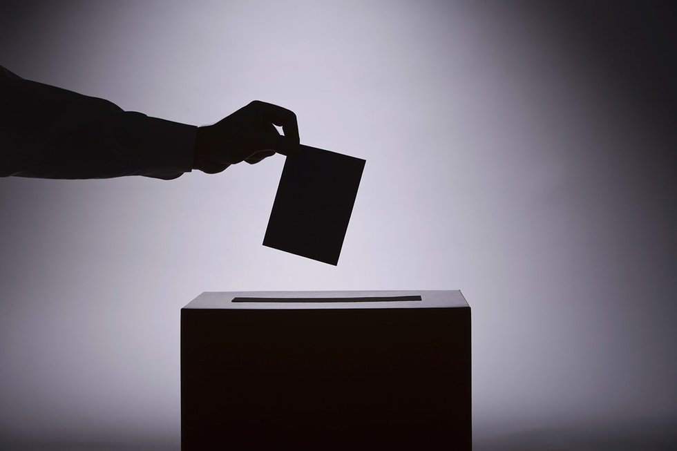 Casting ballot silhouette