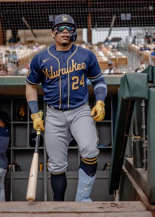 William Contreras of the Milwaukee Brewers in action against the News  Photo - Getty Images