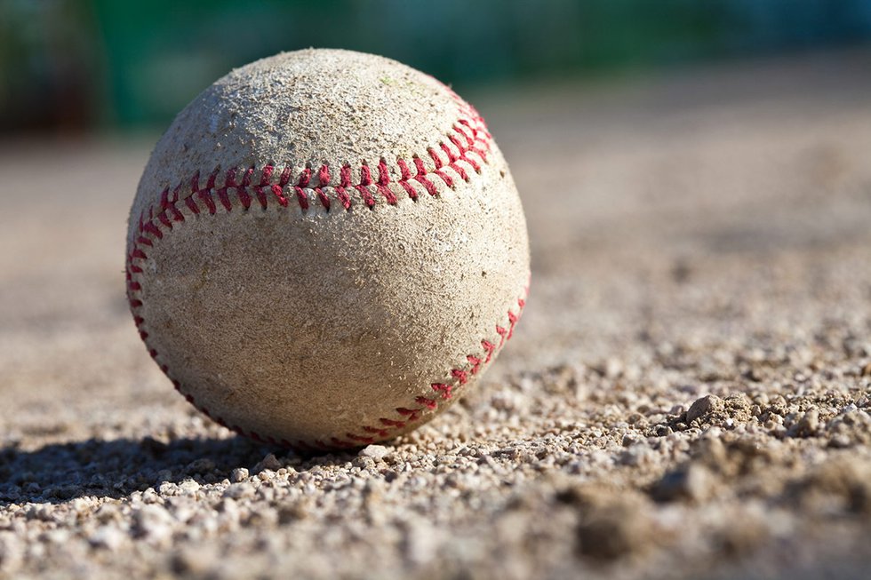 Baseball on infield dirt