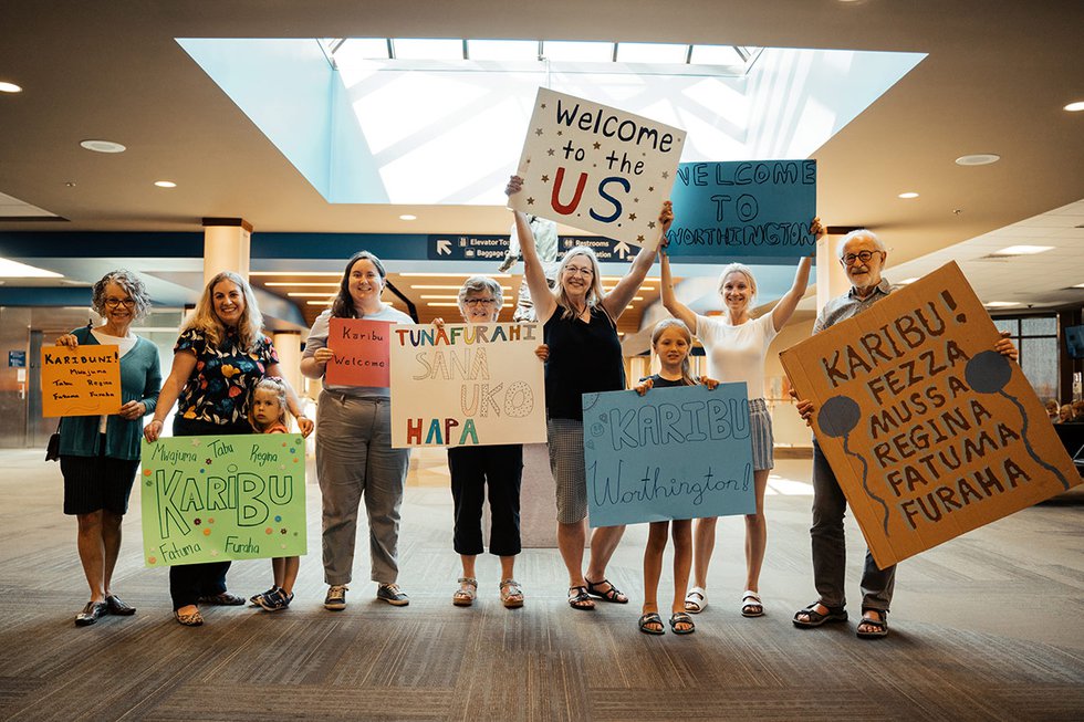 Welcome Corps group at airport