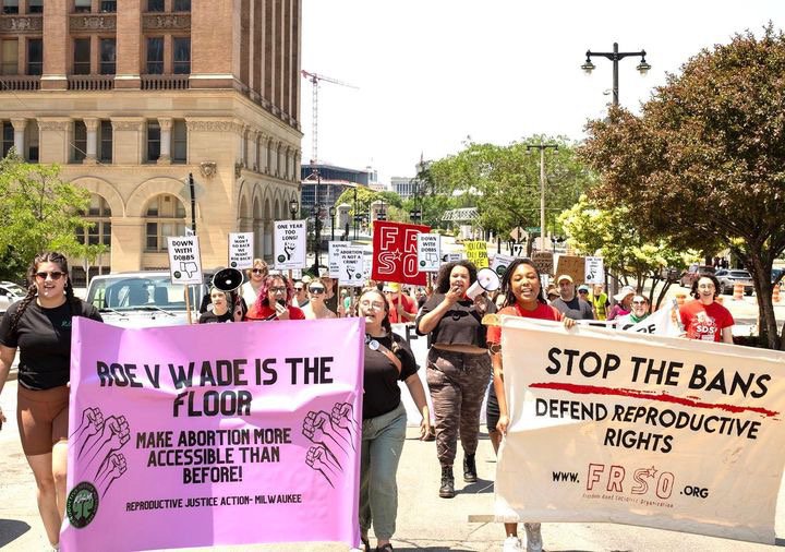 Reproductive Justice Action Milwaukee protest march