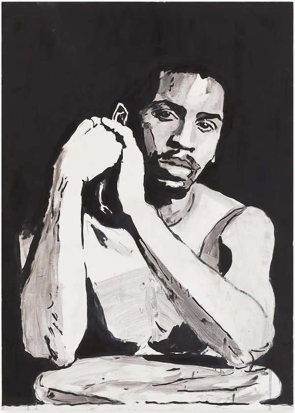Darrel Ellis, Self-Portrait After Photograph by Robert Mapplethorpe, ca. 1989.