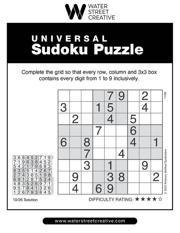 Sudoku November 2, 2023