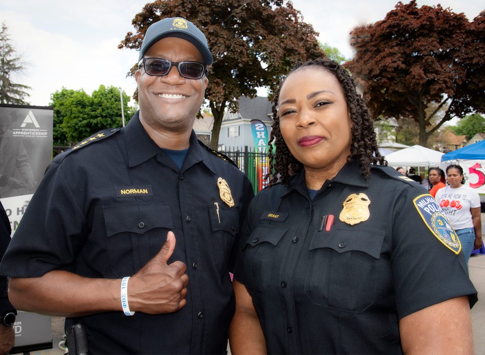 Milwaukee Police Chief Jeffrey Norman and Captain Sheronda Grant