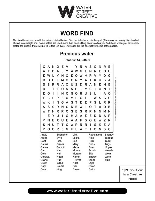 Word Find November 16, 2023