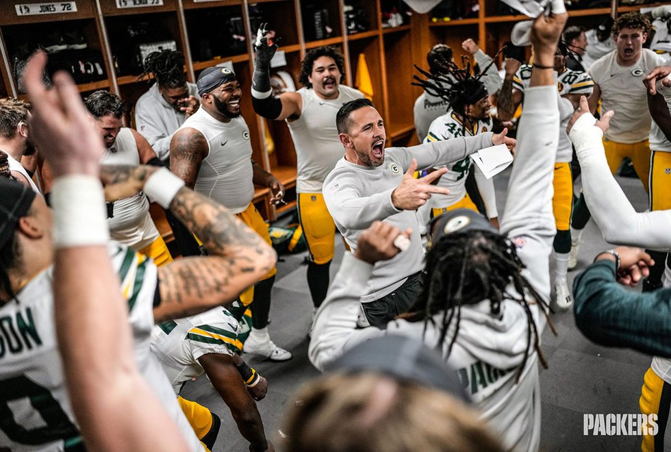 Packers celebrating win over Detroit Nov. 26, 2023