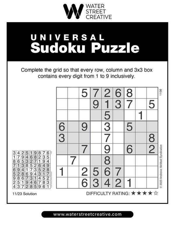 Sudoku November 30, 2023