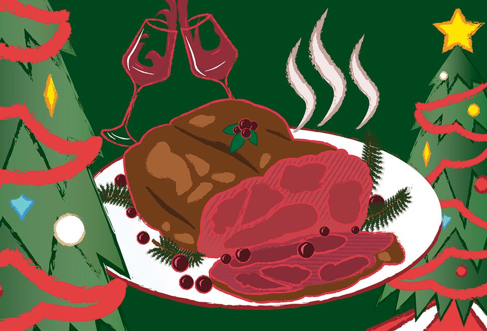 Christmas dinner illustration