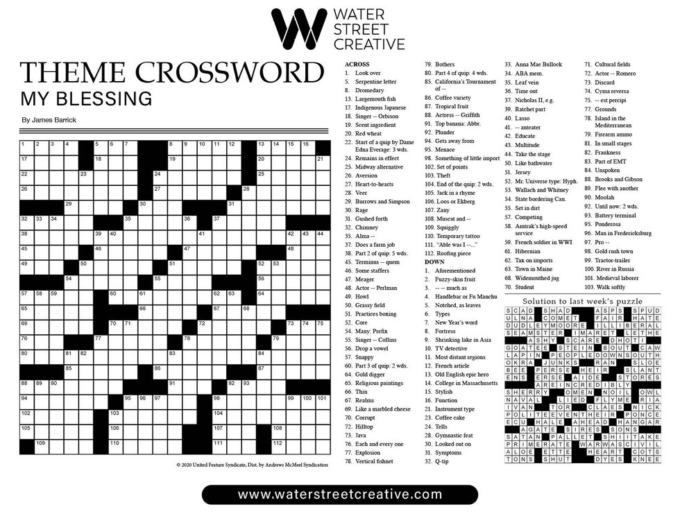 Crossword January 4 2024 Shepherd Express   Crossword 172024 