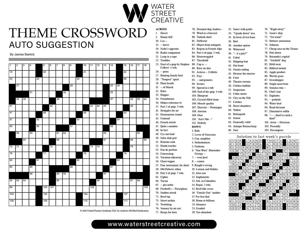 Crossword February 8 2024 Shepherd Express   Crossword 02112024 